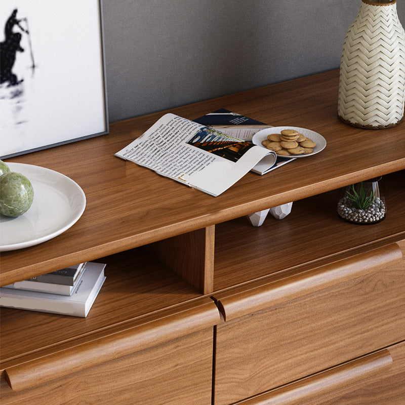 Moderne stijl bruine opbergkast dressoir massief houten kist met laden