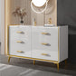 Cassa di legno in oro in oro in stile glam con cassetti multipla