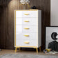 Cassa di legno in oro in oro in stile glam con cassetti multipla