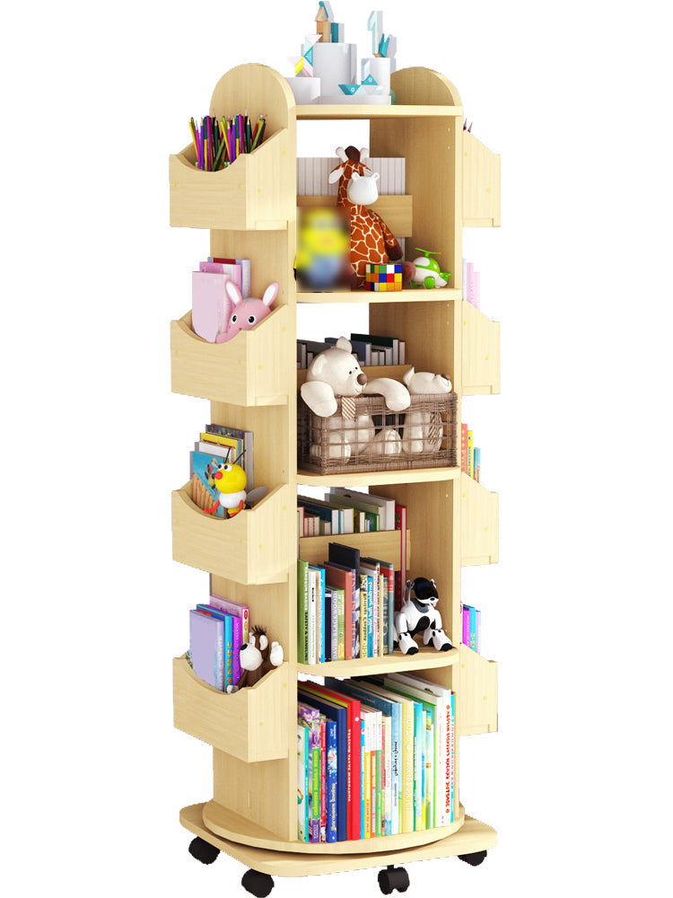 Contemporary Wood Bookshelf Open Back Bookcase for Home Office