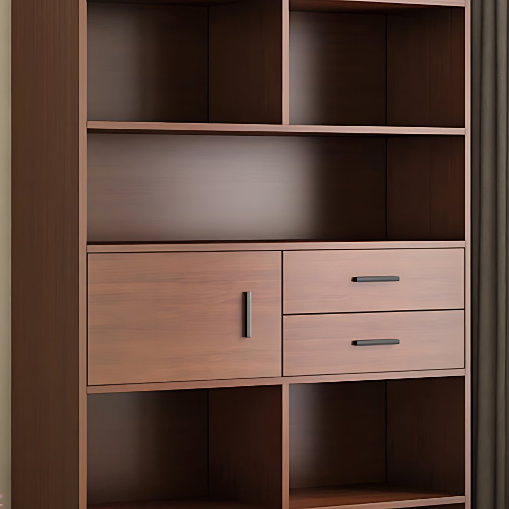 Close Back Bookcase Contemporary Engineer Wood Bookshelf for Home ...