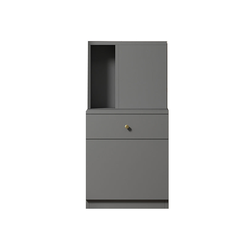 Wood Contemporary 32"H Bookshelf Closed Back Bookcase with Drawer for Home Office