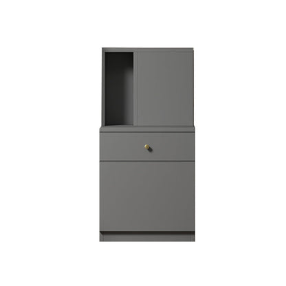 Wood Contemporary 32"H Bookshelf Closed Back Bookcase with Drawer for Home Office