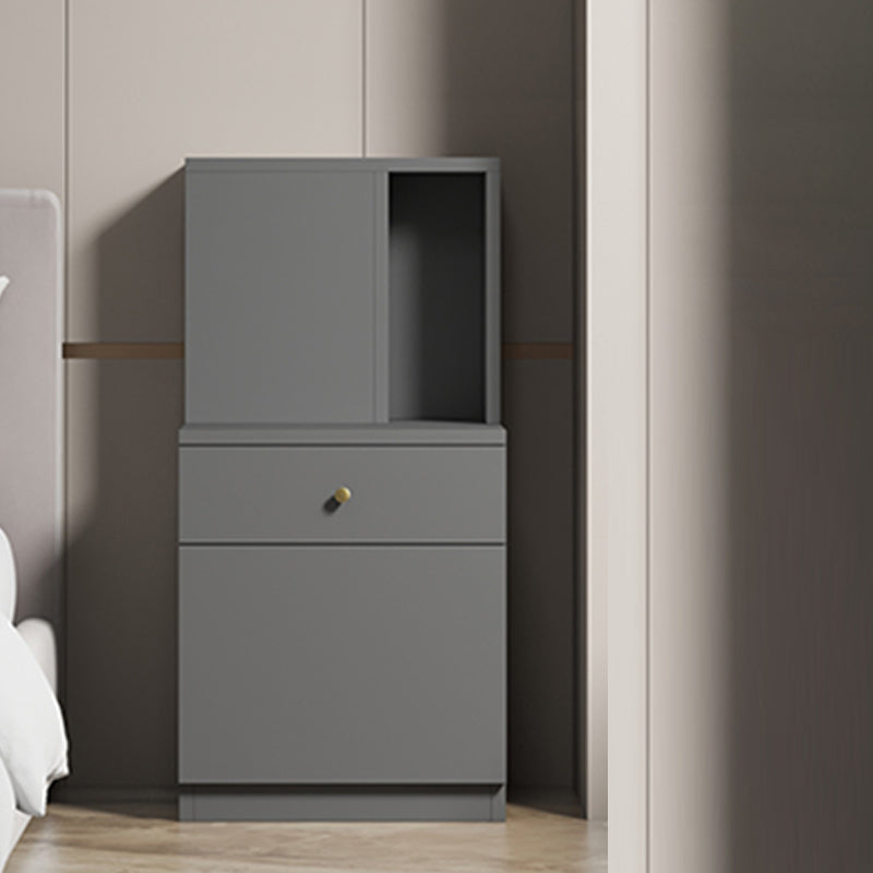 Wood Contemporary 32"H Bookshelf Closed Back Bookcase with Drawer for Home Office