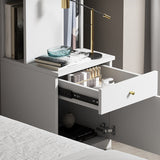 Wood Contemporary 32"H Bookshelf Closed Back Bookcase with Drawer for Home Office