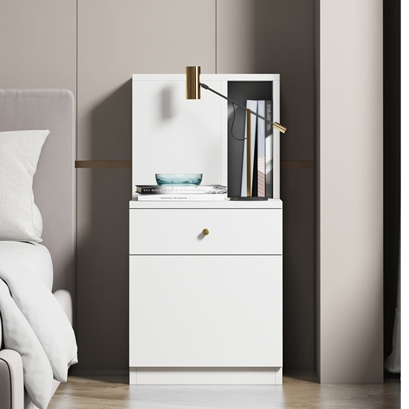 Wood Contemporary 32"H Bookshelf Closed Back Bookcase with Drawer for Home Office