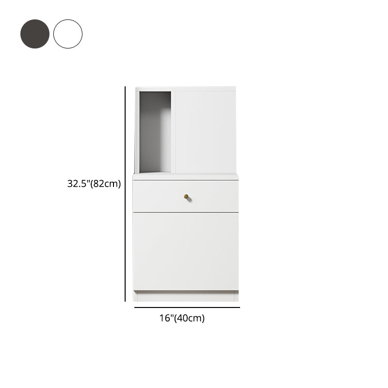 Wood Contemporary 32"H Bookshelf Closed Back Bookcase with Drawer for Home Office