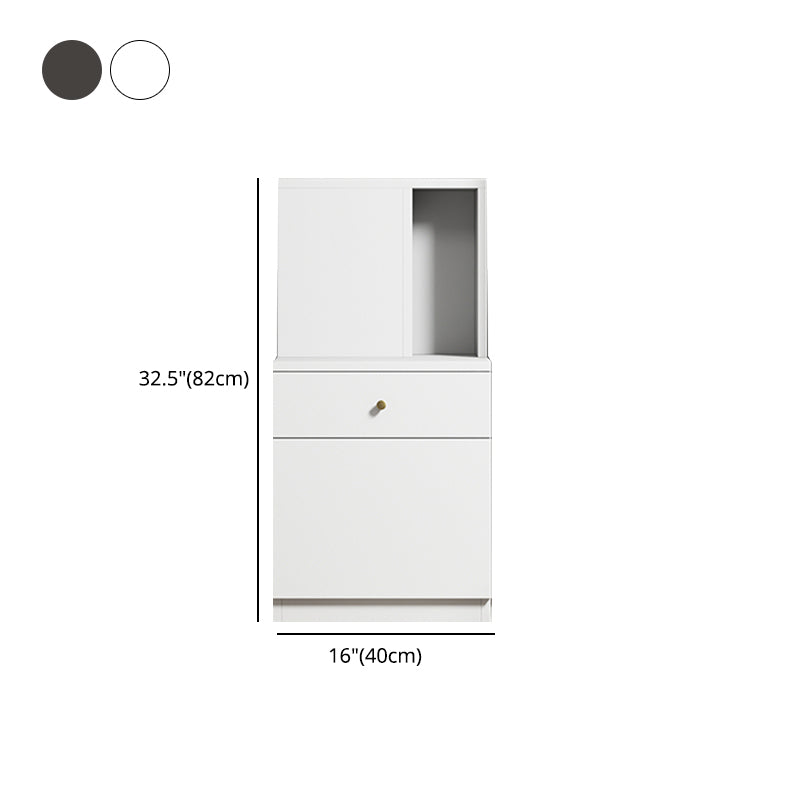 Wood Contemporary 32"H Bookshelf Closed Back Bookcase with Drawer for Home Office