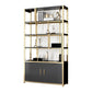 78.7"H Modern Style Bookcase Metal Open Back Bookshelf with Door for Home Office