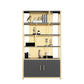 78.7"H Modern Style Bookcase Metal Open Back Bookshelf with Door for Home Office