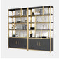 78.7"H Modern Style Bookcase Metal Open Back Bookshelf with Door for Home Office