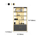 78.7"H Modern Style Bookcase Metal Open Back Bookshelf with Door for Home Office