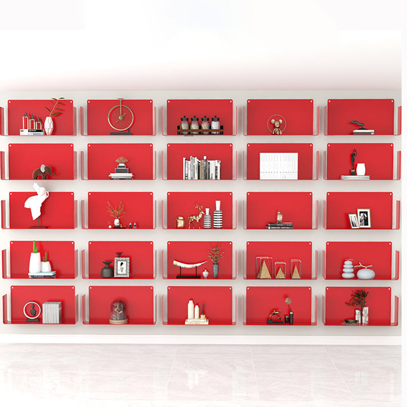 Closed Back Modern Style Bookcase Metal Wall Mounted Bookshelf for Home Office