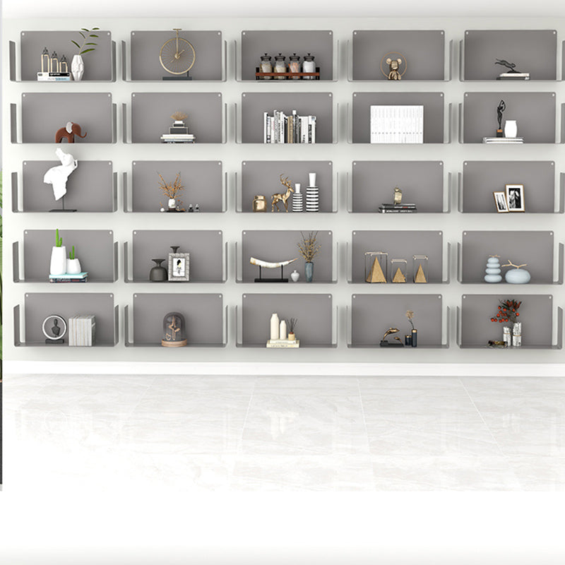Closed Back Modern Style Bookcase Metal Wall Mounted Bookshelf for Home Office