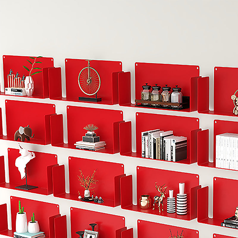 Closed Back Modern Style Bookcase Metal Wall Mounted Bookshelf for Home Office
