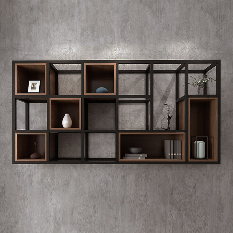 Estantería de estilo moderno estantería de madera de pino montada en la pared para la oficina en casa