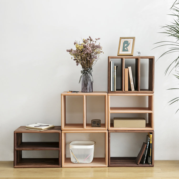 Contemporary Solid Wood Bookshelf Open Back Bookcase for Home Office Clearhalo 'Bookcases' 'furn' 'furn_bookcases' 'Furniture' 'Office Furniture' 5369063