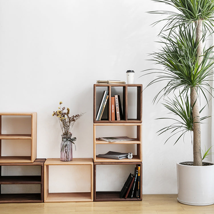 Contemporary Solid Wood Bookshelf Open Back Bookcase for Home Office Clearhalo 'Bookcases' 'furn' 'furn_bookcases' 'Furniture' 'Office Furniture' 5369081