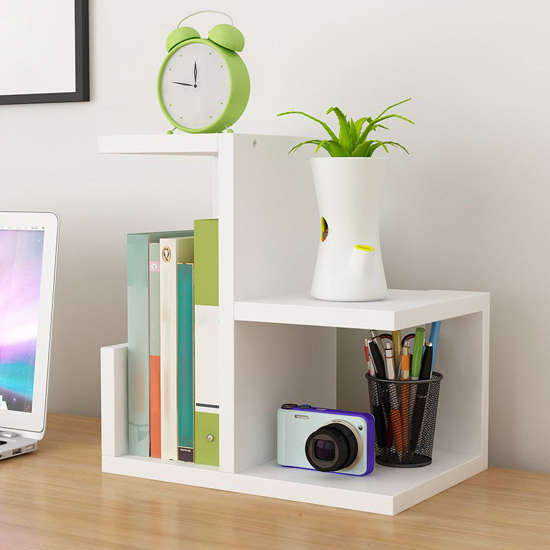 Contemporary Style Engineer Wood Bookshelf Open Back Bookcase for Home Office 11.8"L x 6.7"W x 12.2"H White Clearhalo 'Bookcases' 'furn' 'furn_bookcases' 'Furniture' 'Office Furniture' 5369101