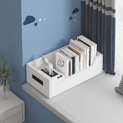 Contemporary Wood Bookshelf Closed Back Bookcase for Home Office 23.6"L x 12.6"W x 7.1"H White 1 Clearhalo 'Bookcases' 'furn' 'furn_bookcases' 'Furniture' 'Office Furniture' 5369172