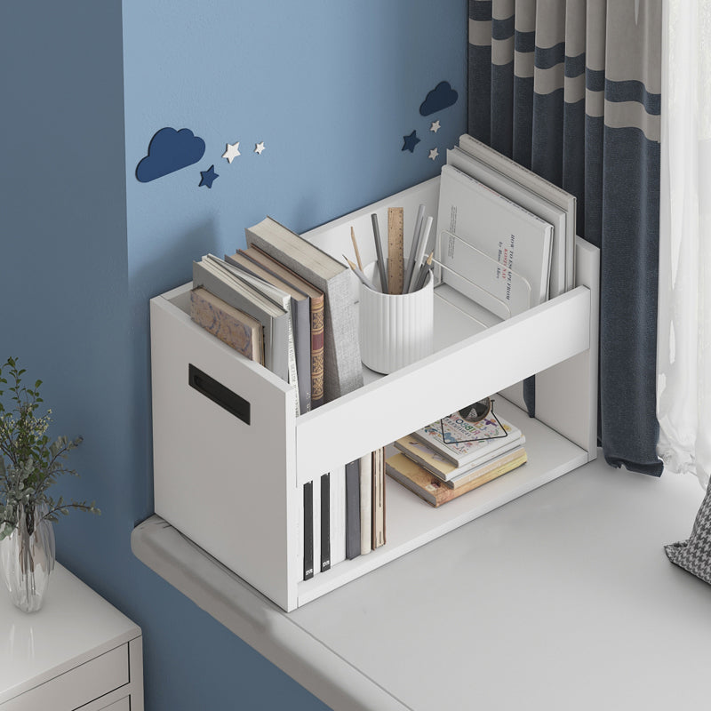 Contemporary Wood Bookshelf Closed Back Bookcase for Home Office 23.6"L x 12.6"W x 14.2"H White 2 Clearhalo 'Bookcases' 'furn' 'furn_bookcases' 'Furniture' 'Office Furniture' 5369180