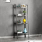 Contemporary Ladder Bookshelf Metal Open Back Bookcase for Office 23.6"L x 13.8"W x 58.3"H Black Clearhalo 'Bookcases' 'furn' 'furn_bookcases' 'Furniture' 'Office Furniture' 5369189