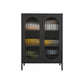 Modern Style Bookshelf Closed Back Bookcase with Door for Office 31"L x 14"W x 40"H Black Clearhalo 'Bookcases' 'furn' 'furn_bookcases' 'Furniture' 'Office Furniture' 5369211