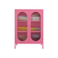 Modern Style Bookshelf Closed Back Bookcase with Door for Office 31"L x 14"W x 40"H Pink Clearhalo 'Bookcases' 'furn' 'furn_bookcases' 'Furniture' 'Office Furniture' 5369215