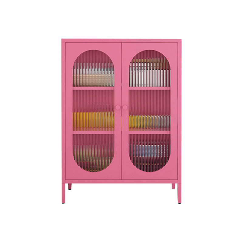 Modern Style Bookshelf Closed Back Bookcase with Door for Office 31"L x 14"W x 40"H Pink Clearhalo 'Bookcases' 'furn' 'furn_bookcases' 'Furniture' 'Office Furniture' 5369215