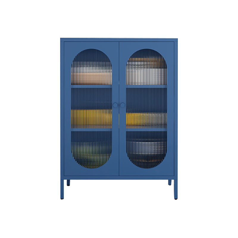 Modern Style Bookshelf Closed Back Bookcase with Door for Office 31"L x 14"W x 40"H Dark Blue Clearhalo 'Bookcases' 'furn' 'furn_bookcases' 'Furniture' 'Office Furniture' 5369223