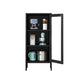 Modern Style Bookshelf Closed Back Bookcase with Door for Office 19.7"L x 13.8"W x 41.7"H Black Clearhalo 'Bookcases' 'furn' 'furn_bookcases' 'Furniture' 'Office Furniture' 5369226