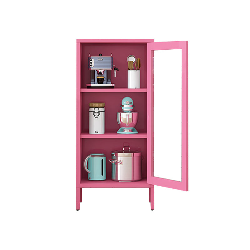 Modern Style Bookshelf Closed Back Bookcase with Door for Office 19.7"L x 13.8"W x 41.7"H Pink Clearhalo 'Bookcases' 'furn' 'furn_bookcases' 'Furniture' 'Office Furniture' 5369230