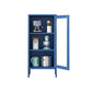 Modern Style Bookshelf Closed Back Bookcase with Door for Office 19.7"L x 13.8"W x 41.7"H Dark Blue Clearhalo 'Bookcases' 'furn' 'furn_bookcases' 'Furniture' 'Office Furniture' 5369234