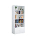 Closed Metal Bookshelf Modern Home Living Room Rectangular Bookcase