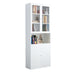 Closed Metal Bookshelf Modern Home Living Room Rectangular Bookcase