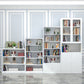 Closed Metal Bookshelf Modern Home Living Room Rectangular Bookcase