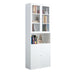 Closed Metal Bookshelf Modern Home Living Room Rectangular Bookcase