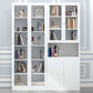 Closed Metal Bookshelf Modern Home Living Room Rectangular Bookcase