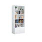 Closed Metal Bookshelf Modern Home Living Room Rectangular Bookcase