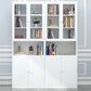 Closed Metal Bookshelf Modern Home Living Room Rectangular Bookcase