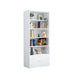 Closed Metal Bookshelf Modern Home Living Room Rectangular Bookcase