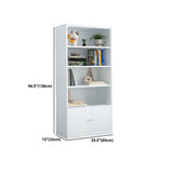 Closed Metal Bookshelf Modern Home Living Room Rectangular Bookcase