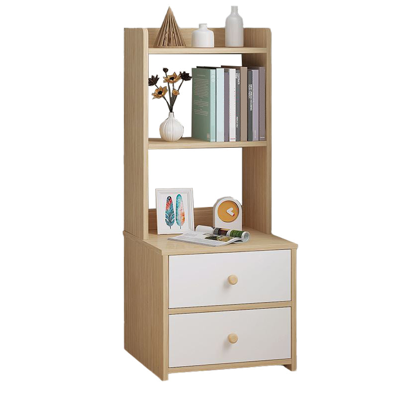 Engineered Wood Bookshelf Open Back Contemporary Bookcase for Home