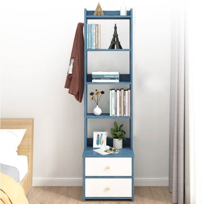 Engineered Wood Bookshelf Open Back Contemporary Bookcase for Home