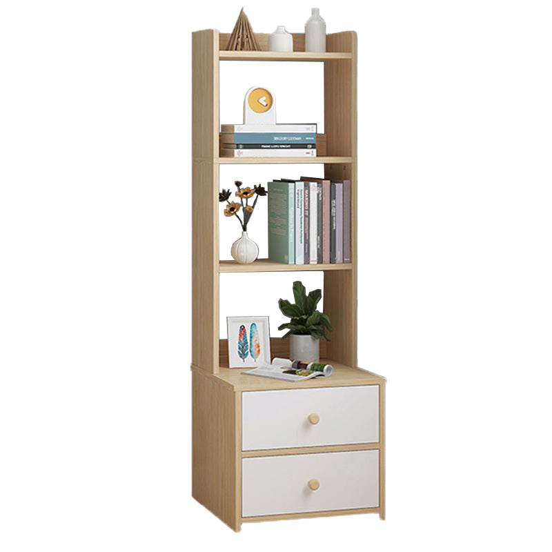 Engineered Wood Bookshelf Open Back Contemporary Bookcase for Home