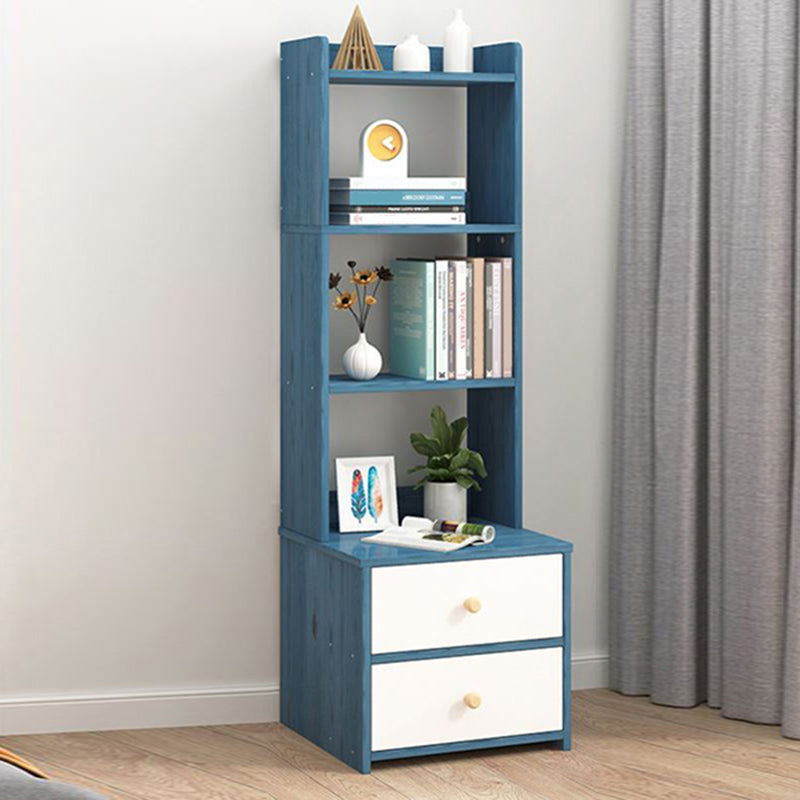 Engineered Wood Bookshelf Open Back Contemporary Bookcase for Home