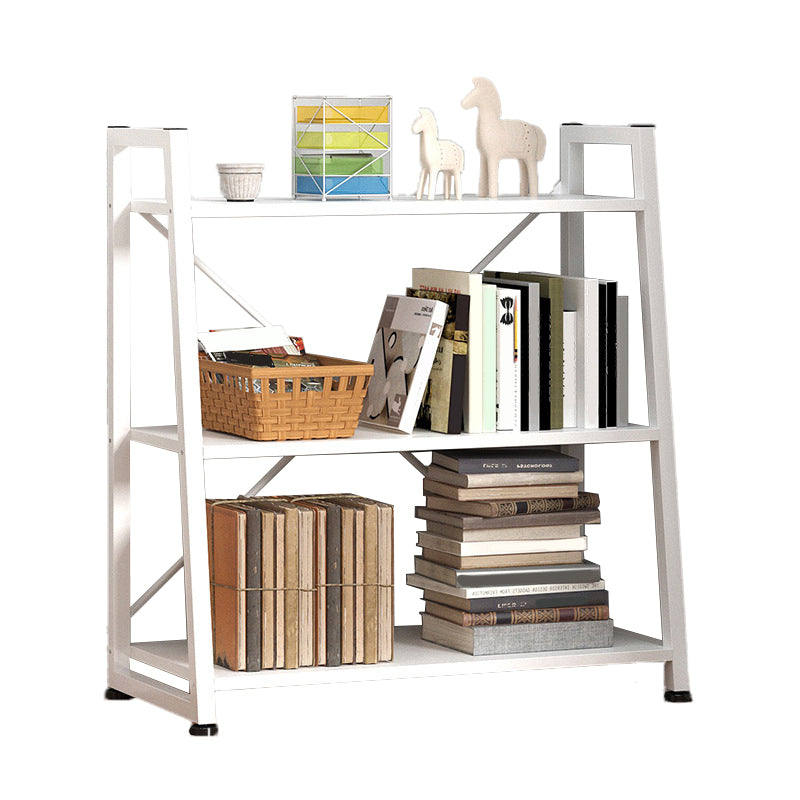 Modern Home Steel Book Shelf Ladder 12"W Matte Finish Bookcase 24"L x 12"W x 31"H White Clearhalo 'Bookcases' 'furn' 'furn_bookcases' 'Furniture' 'Office Furniture' 5369414
