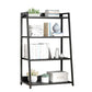 Modern Home Steel Book Shelf Ladder 12"W Matte Finish Bookcase 23.6"L x 12.2"W x 38.2"H Black Clearhalo 'Bookcases' 'furn' 'furn_bookcases' 'Furniture' 'Office Furniture' 5369415