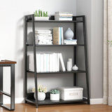 Modern Home Steel Book Shelf Ladder 12"W Matte Finish Bookcase Clearhalo 'Bookcases' 'furn' 'furn_bookcases' 'Furniture' 'Office Furniture' 5369416