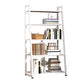 Modern Home Steel Book Shelf Ladder 12"W Matte Finish Bookcase 24.4"L x 13"W x 59.1"H White Clearhalo 'Bookcases' 'furn' 'furn_bookcases' 'Furniture' 'Office Furniture' 5369417